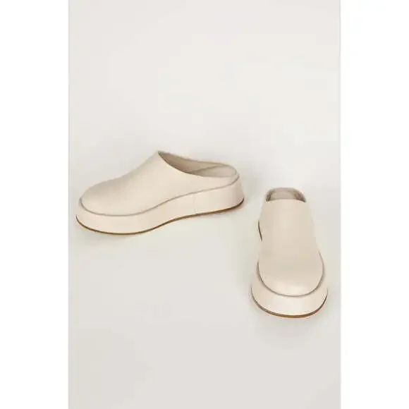 Intentionally Blank RISEN PLATFORM MULE Size 7CREAM / LEATHER / 7 - Picture 1 of 4